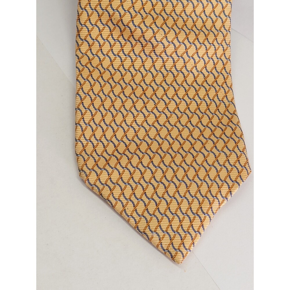 Ike Behar men's Light Gold 100% Silk tie necktie 3 3/4"